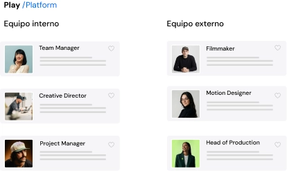 Assigning internal and external teams in PLAY /Platform